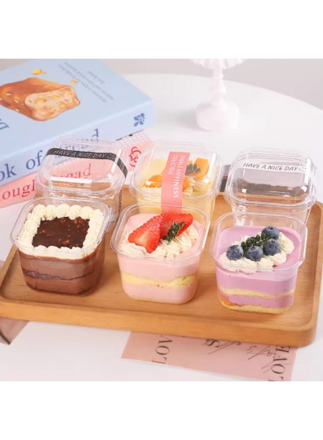 Plastic Dessert Cups with Lids and Spoons, 50 Pack Clear Tiramisu Containers, 250ml Yogurt Parfait Cups for Mousse, Fruit, Puddings, Party Catering - Image 3